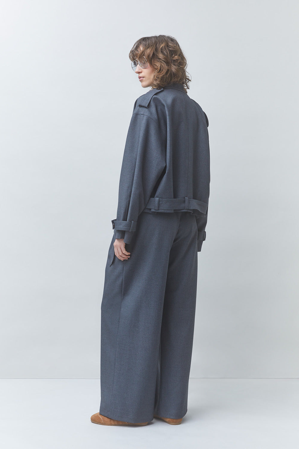 Suncoo Jovial Wide Leg Pantalon – Antraciet-68% polyester, 18% viscose, 5% Tencel, 5% acetaat, 4% elastaan-DAMES BROEKEN-