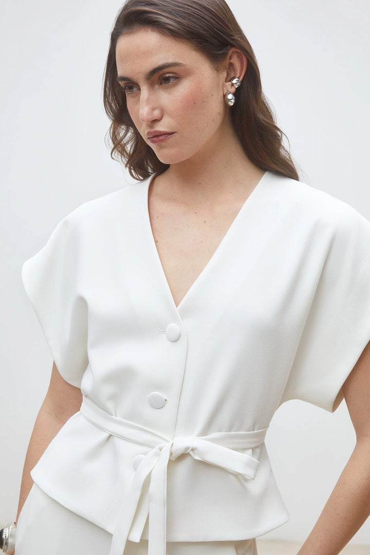 Suncoo Lazlo Blouse – Room-72% polyester, 22% viscose, 6% elastaan-DAMES TOPS & BLOUSES-Room