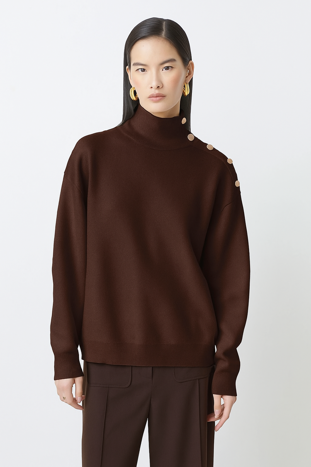 Suncoo Paxton Trui – Bruin-55% polyamide, 20% polyester, 16% acryl, 9% wol-DAMES TRUIEN & VESTEN-Bruin