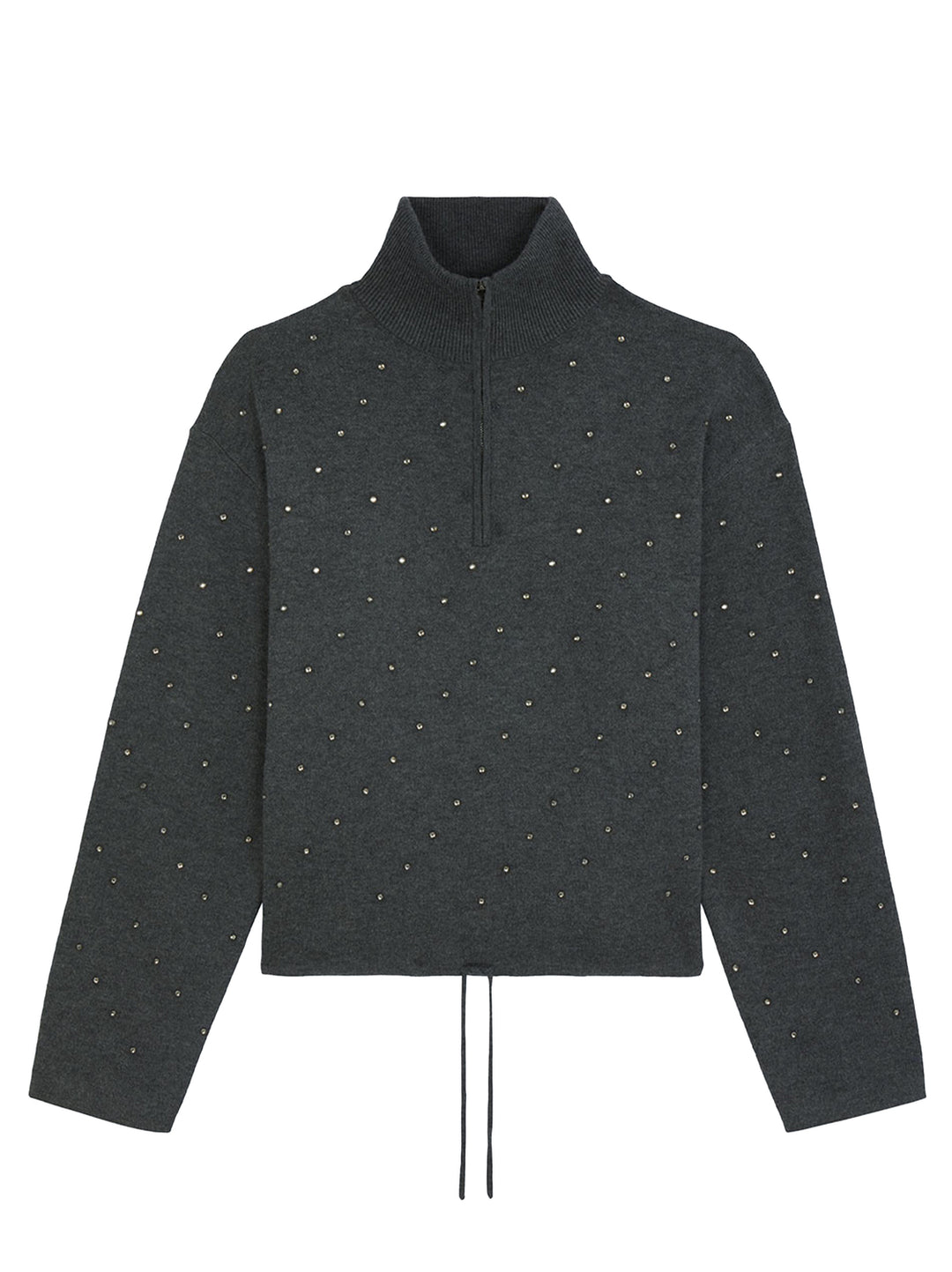 Suncoo Pristo Trui met Strass – Antraciet-55% polyamide, 20% polyester, 16% acryl, 9% wol-DAMES TRUIEN & VESTEN-Antraciet