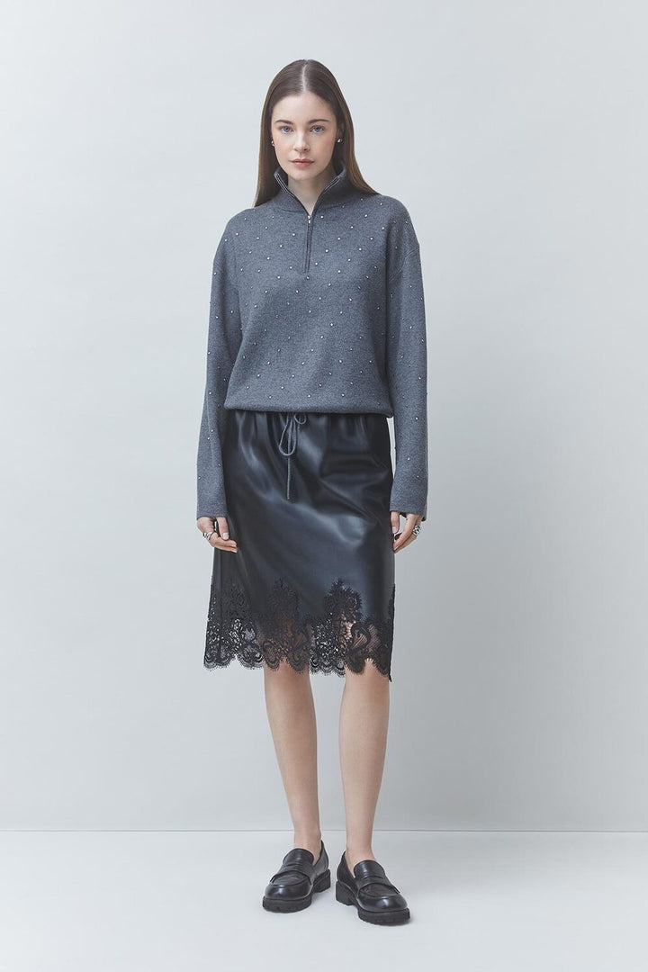 Suncoo Pristo Trui met Strass – Antraciet-55% polyamide, 20% polyester, 16% acryl, 9% wol-DAMES TRUIEN & VESTEN-Antraciet