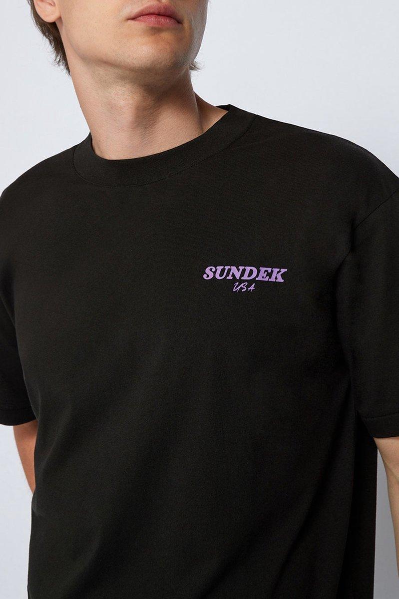 Sundek ARCHIVE print t-shirt-100% katoen-HEREN POLO'S & T-SHIRTS-Zwart
