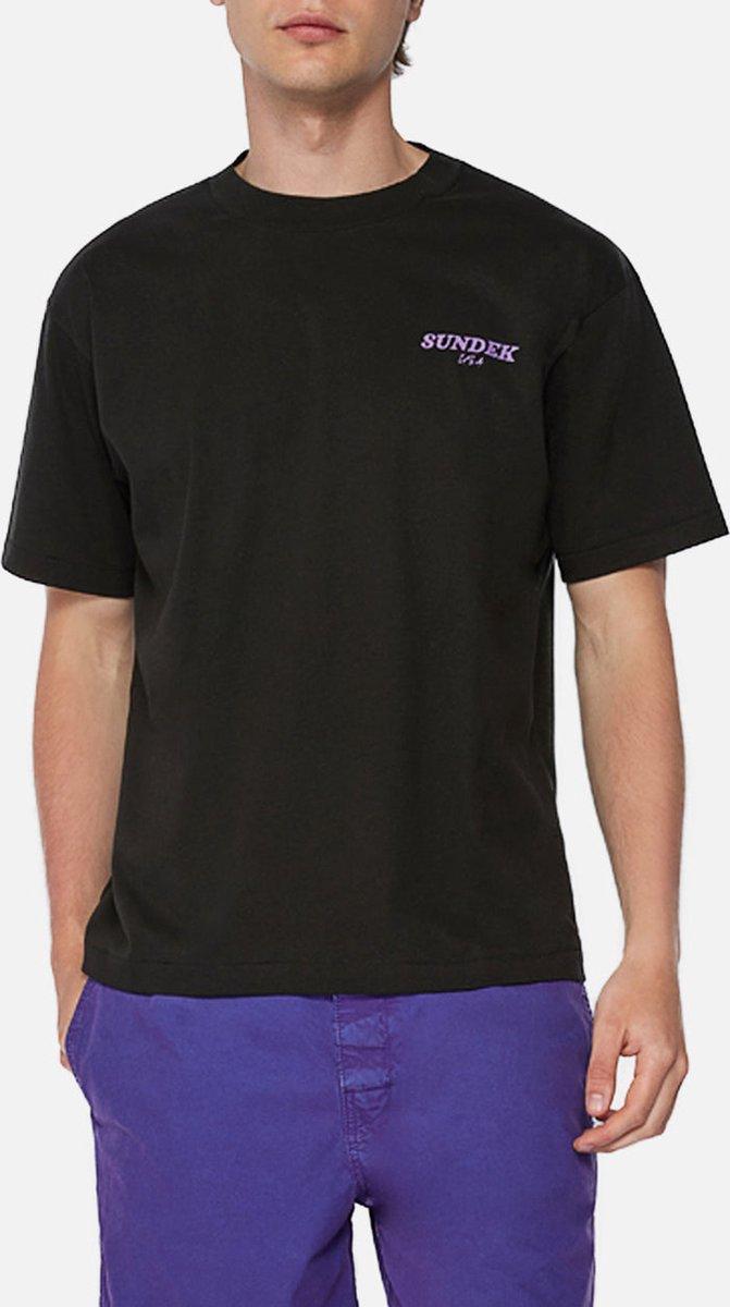 Sundek ARCHIVE print t-shirt-100% katoen-HEREN POLO'S & T-SHIRTS-Zwart