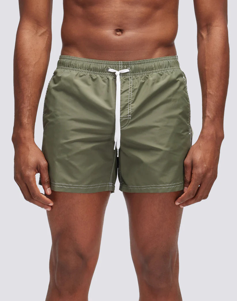 Sundek Iconic Tafetta Zwembroek - Dark Ar. Green-100% polyamide-HEREN BROEKEN-Groen