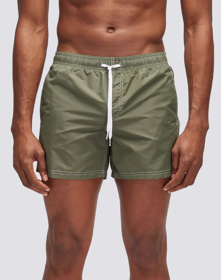 Sundek Iconic Tafetta Zwembroek - Dark Ar. Green-100% polyamide-HEREN BROEKEN-Groen