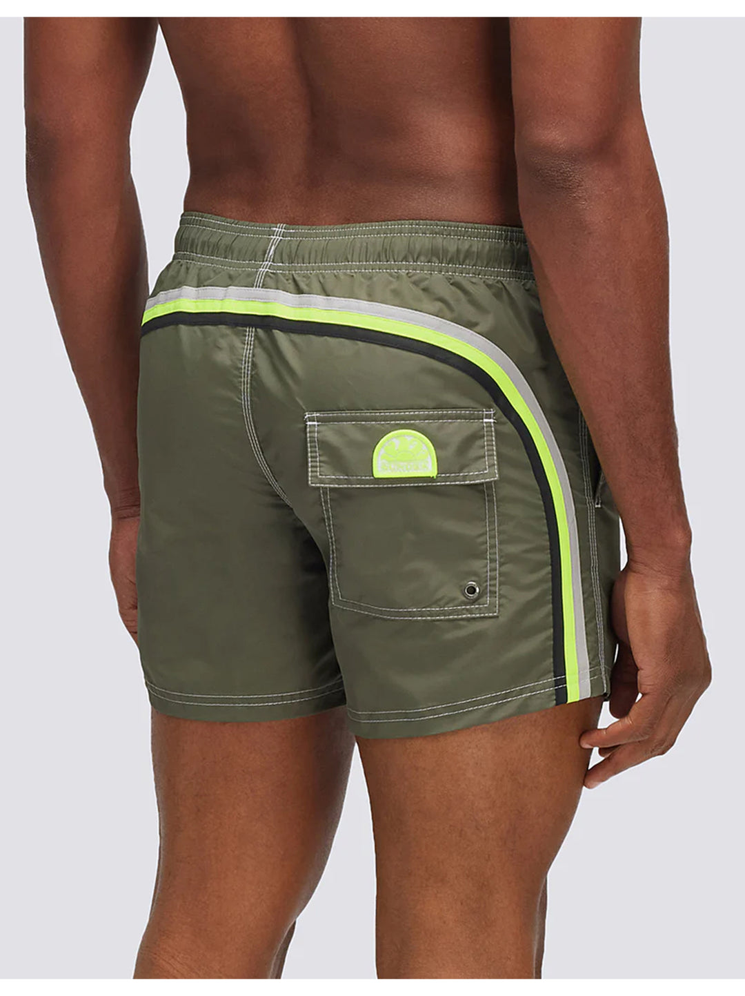 Sundek Iconic Tafetta Zwembroek - Dark Ar. Green-100% polyamide-HEREN BROEKEN-Groen