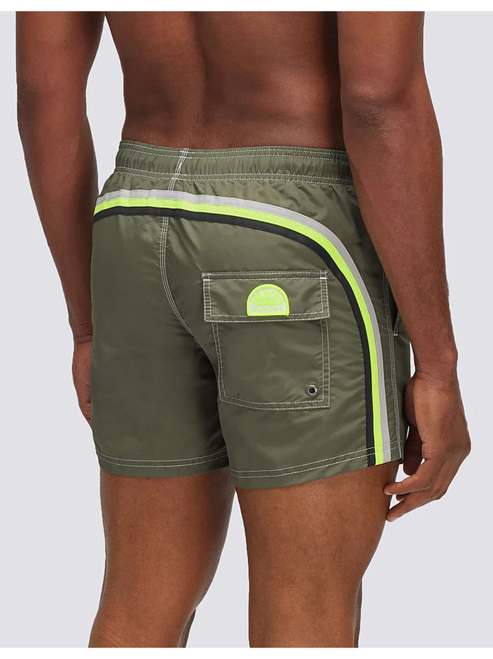 Sundek Iconic Tafetta Zwembroek - Dark Ar. Green-100% polyamide-HEREN BROEKEN-Groen