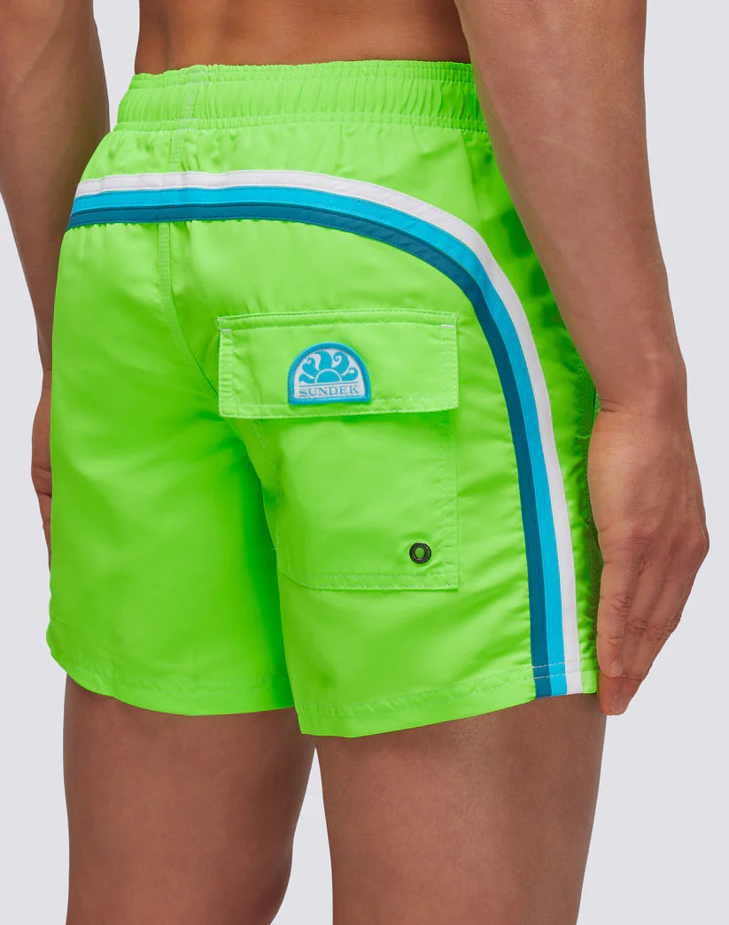 Sundek Iconic Tafetta Zwembroek - Fluo Green 13-100% polyamide-HEREN BROEKEN-Groen