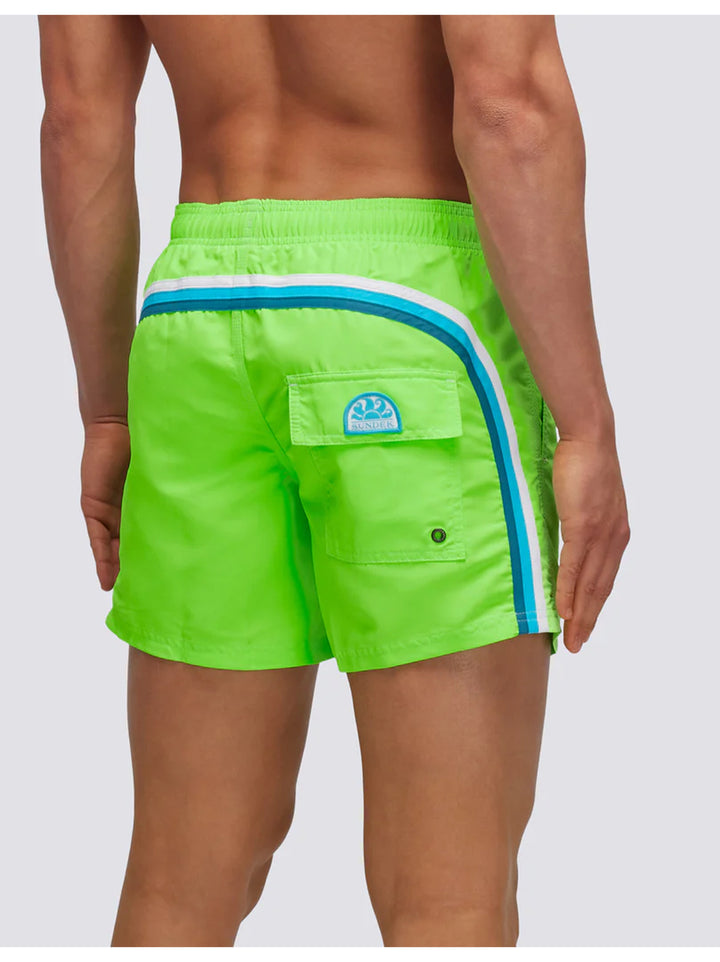 Sundek Iconic Tafetta Zwembroek - Fluo Green 13-100% polyamide-HEREN BROEKEN-Groen