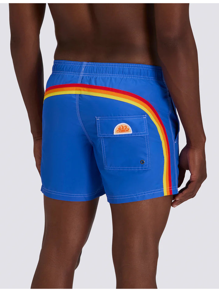 Sundek Iconic Tafetta Zwembroek - Vintage Sapphire-100% polyamide-HEREN BROEKEN-Blauw