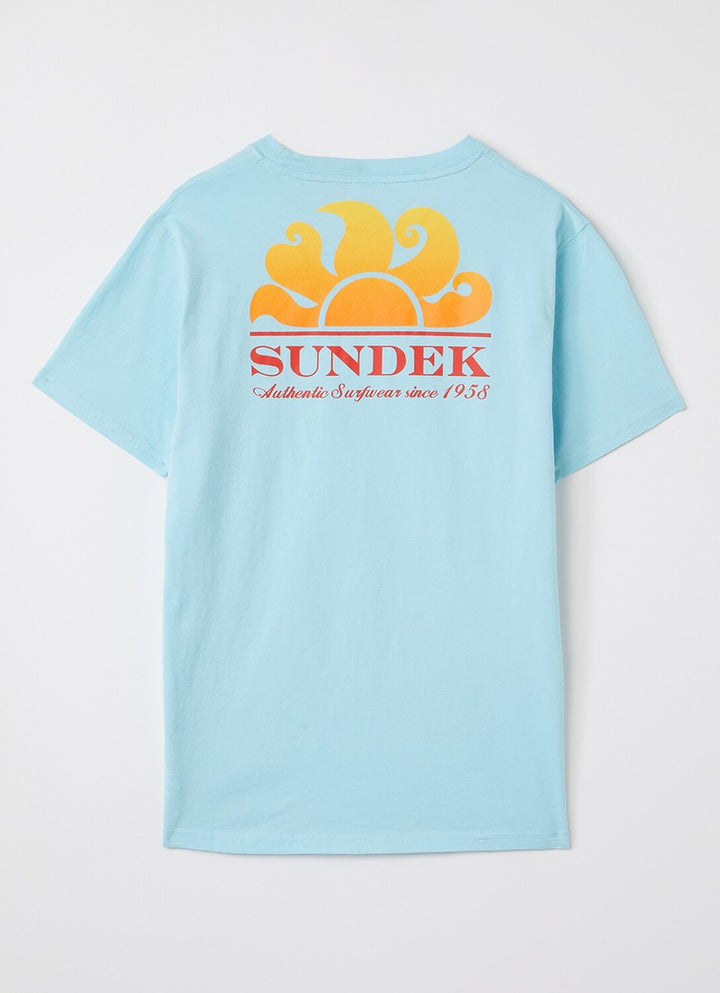 Sundek New Herbert T-shirt – Blauw-100% katoen-HEREN POLO'S & T-SHIRTS-Blauw