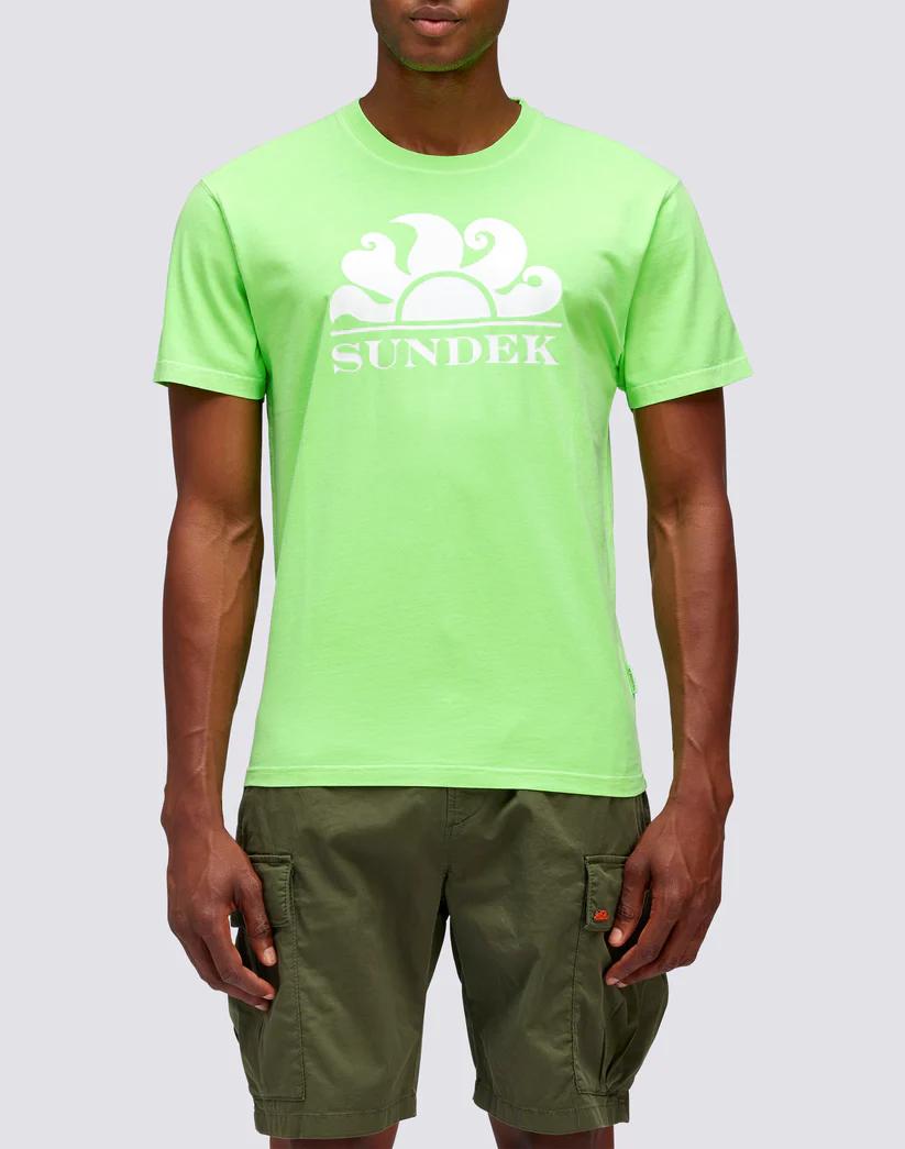Sundek T-Shirt met logo-100% katoen-HEREN POLO'S & T-SHIRTS-Groen
