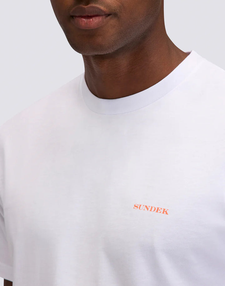 Sundek T-shirt – Wit-100% katoen-HEREN POLO'S & T-SHIRTS-Wit