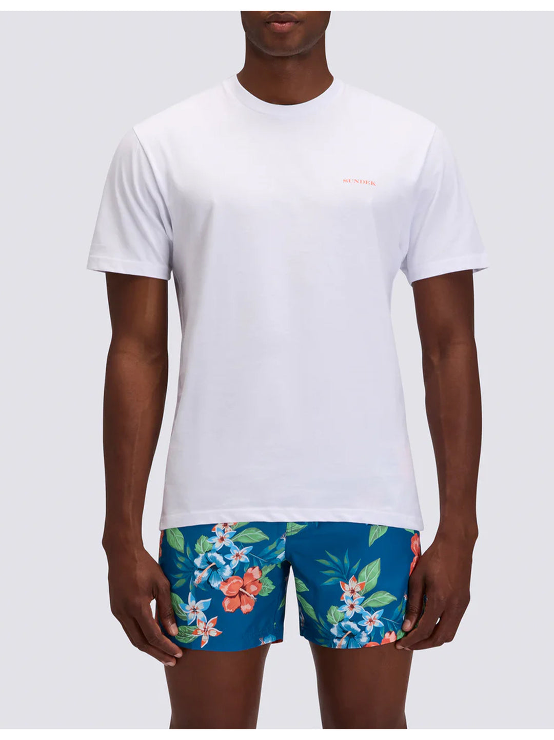 Sundek T-shirt – Wit-100% katoen-HEREN POLO'S & T-SHIRTS-Wit