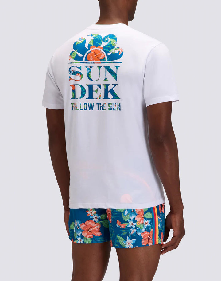Sundek T-shirt – Wit-100% katoen-HEREN POLO'S & T-SHIRTS-Wit