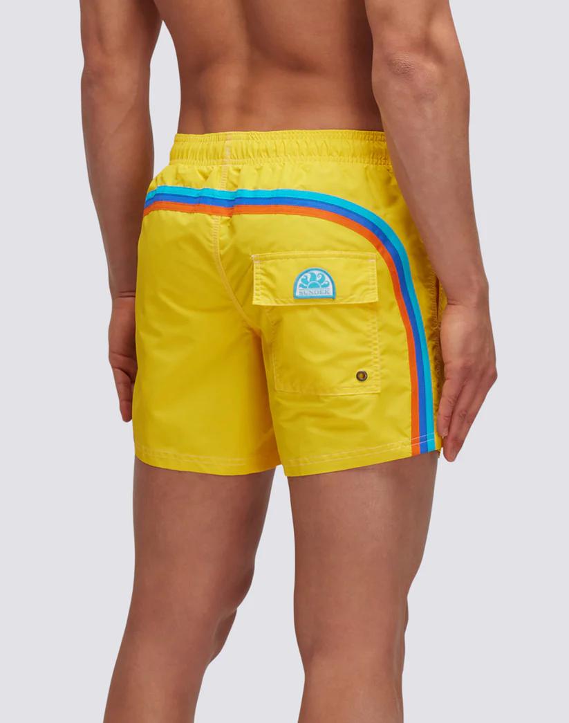 Sundek zwembroek-100% polyester-HEREN ONDER- EN BADMODE-Geel