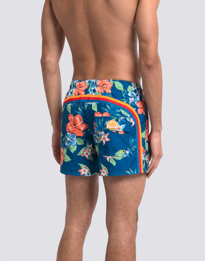 Sundek Zwemshort met elastische tailleband – Blauw-100% polyester-HEREN BROEKEN-Blauw