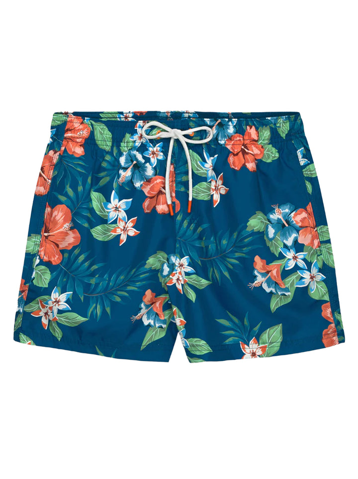 Sundek Zwemshort met elastische tailleband – Blauw-100% polyester-HEREN BROEKEN-Blauw