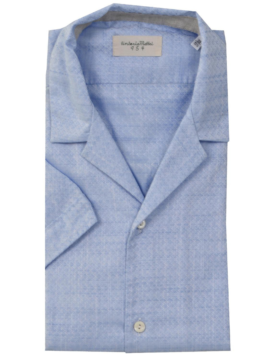 Tintoria Mattei overhemd-100% katoen-HEREN SHIRTS-Blauw