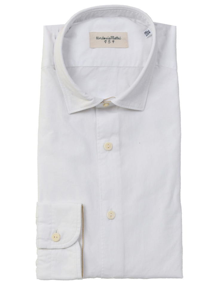 Tintoria Mattei overhemd-100% katoen-HEREN SHIRTS-Wit