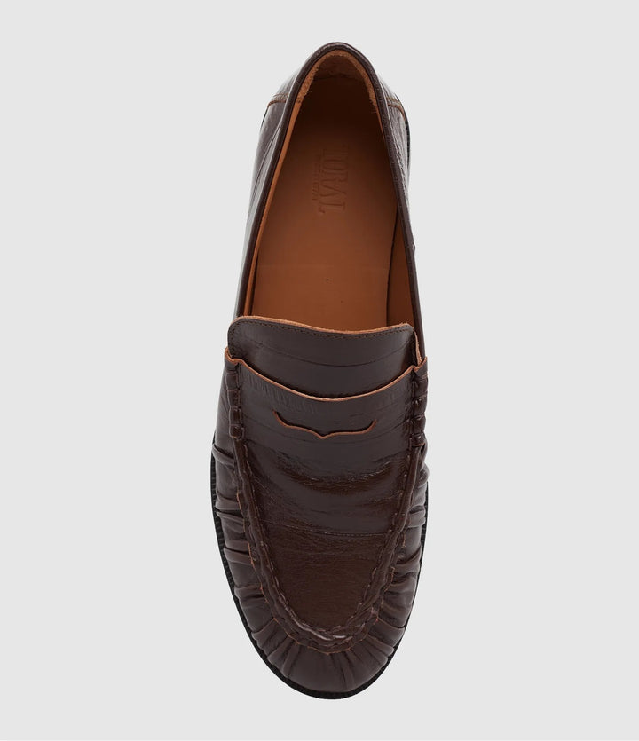 Toral Blake Leren Loafer – Bruin-DAMES SCHOENEN-Bruin