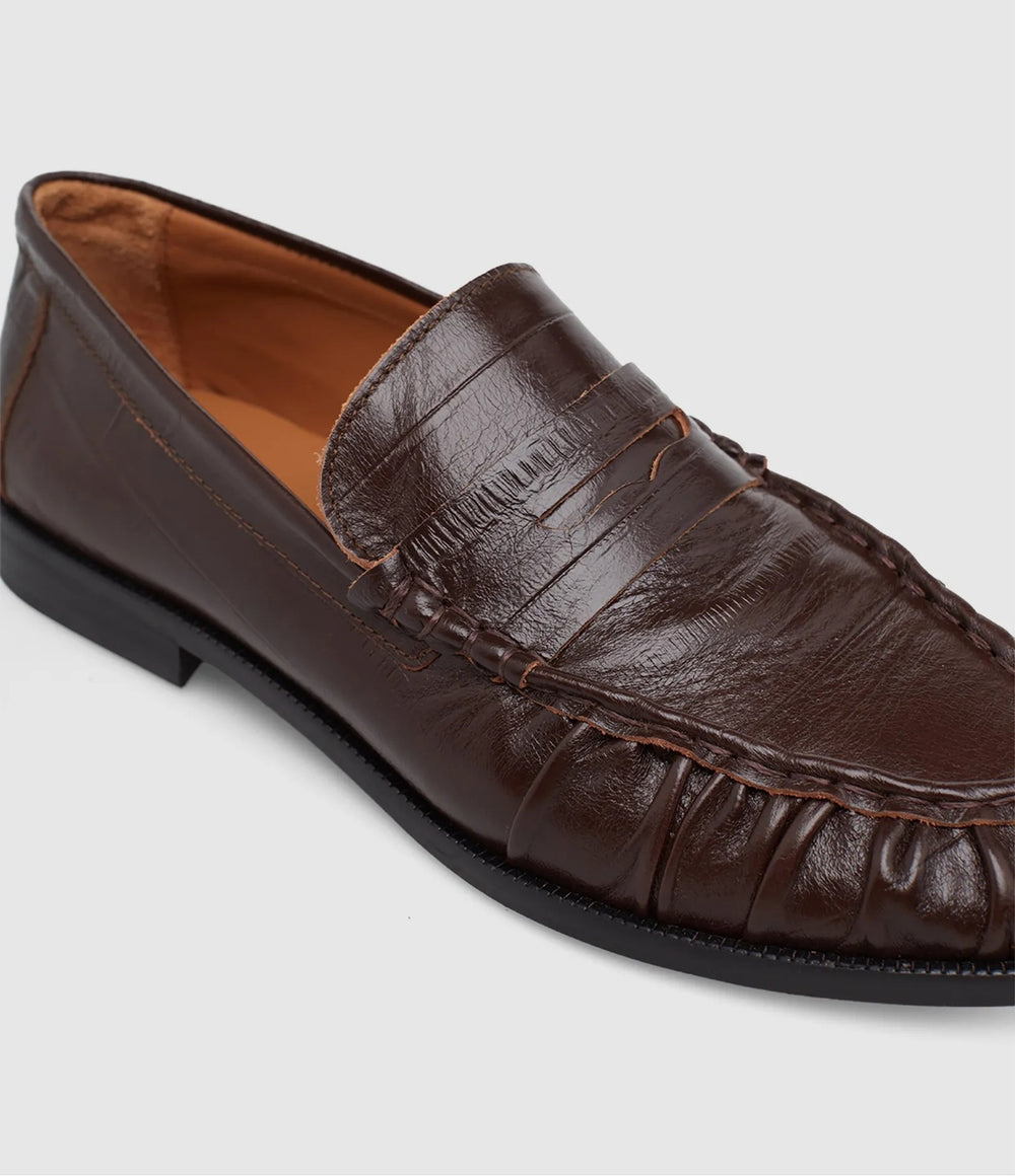 Toral Blake Leren Loafer – Bruin-DAMES SCHOENEN-Bruin