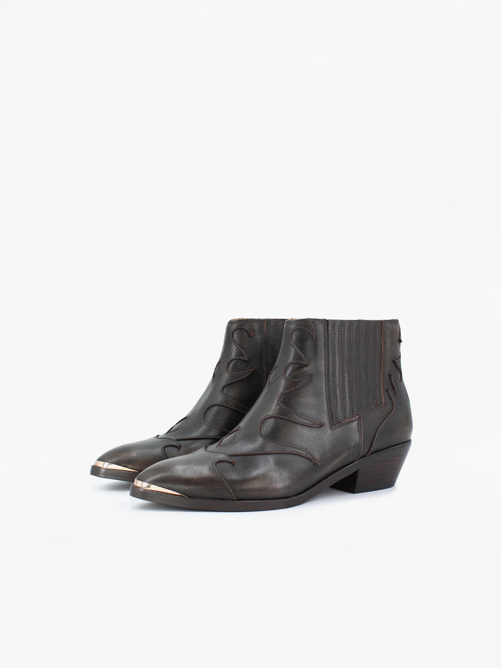Toral Sonia Metal Suède Enkellaars – Taupe-DAMES SCHOENEN-Bruin