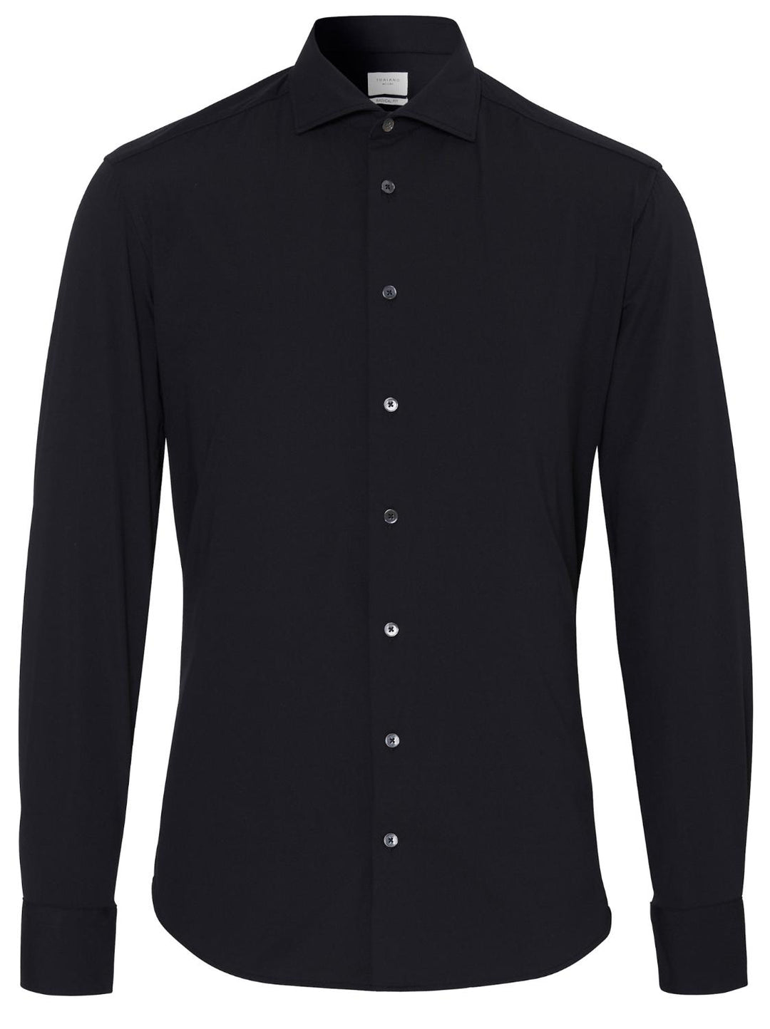 Traiano Rossini Radical fit-42% polyamide, 42% polyester, 16% elasthaan-HEREN SHIRTS-Zwart