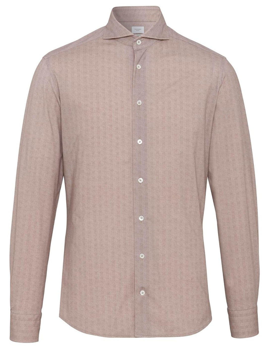 Traiano Rossini Radical fit-42% polyester, 42% polyamide, 16% elasthaan-HEREN SHIRTS-Bruin