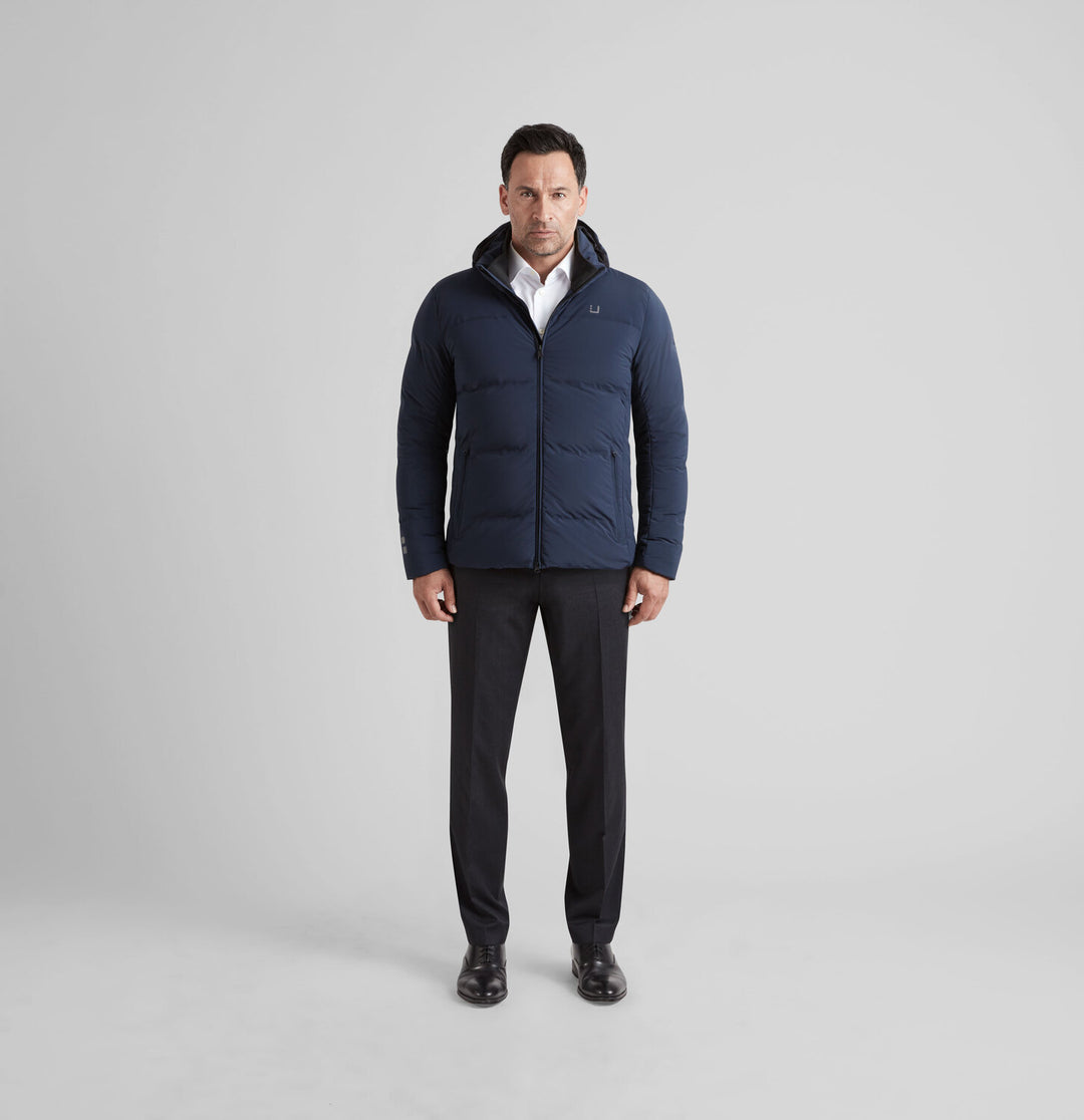 UBR Bolt Jacket Navy-81% nylon + 19% elastan<br />Vulling: Dons & Veren-HEREN JASSEN & JACKS-Blauw