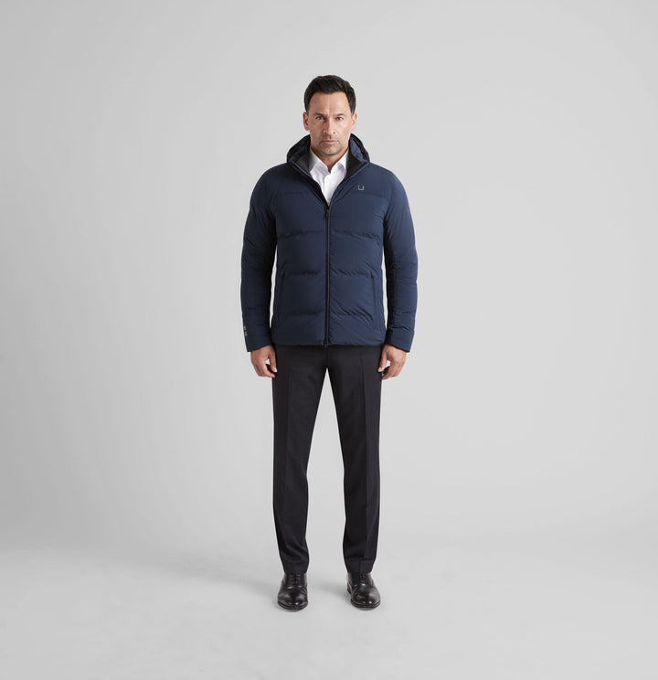 UBR Bolt Jacket Navy-81% nylon + 19% elastan<br />Vulling: Dons & Veren-HEREN JASSEN & JACKS-Blauw