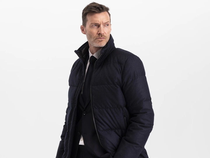 UBR Concord™ Savile Parka – Blauw-100% wol-HEREN JASSEN & JACKS-Blauw