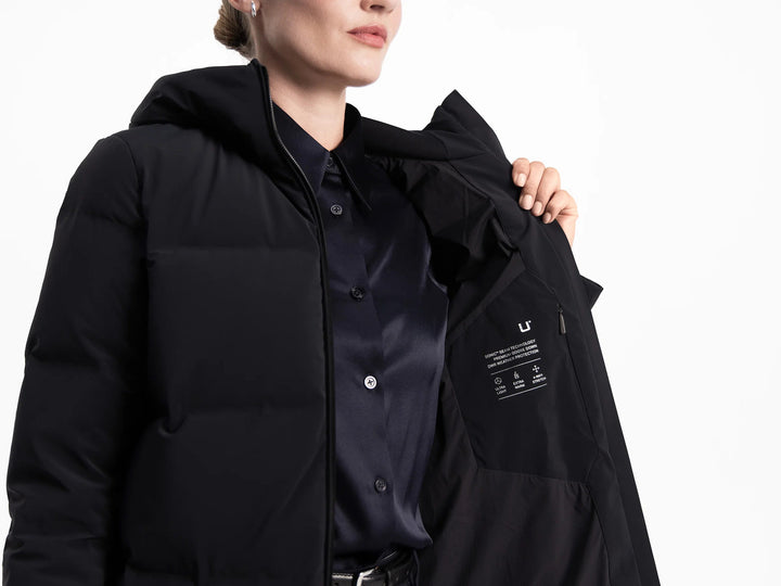 UBR Infinity Down Coat – Zwart-81% nylon, 19% elasthaan-DAMES JASSEN & JACKS-Zwart