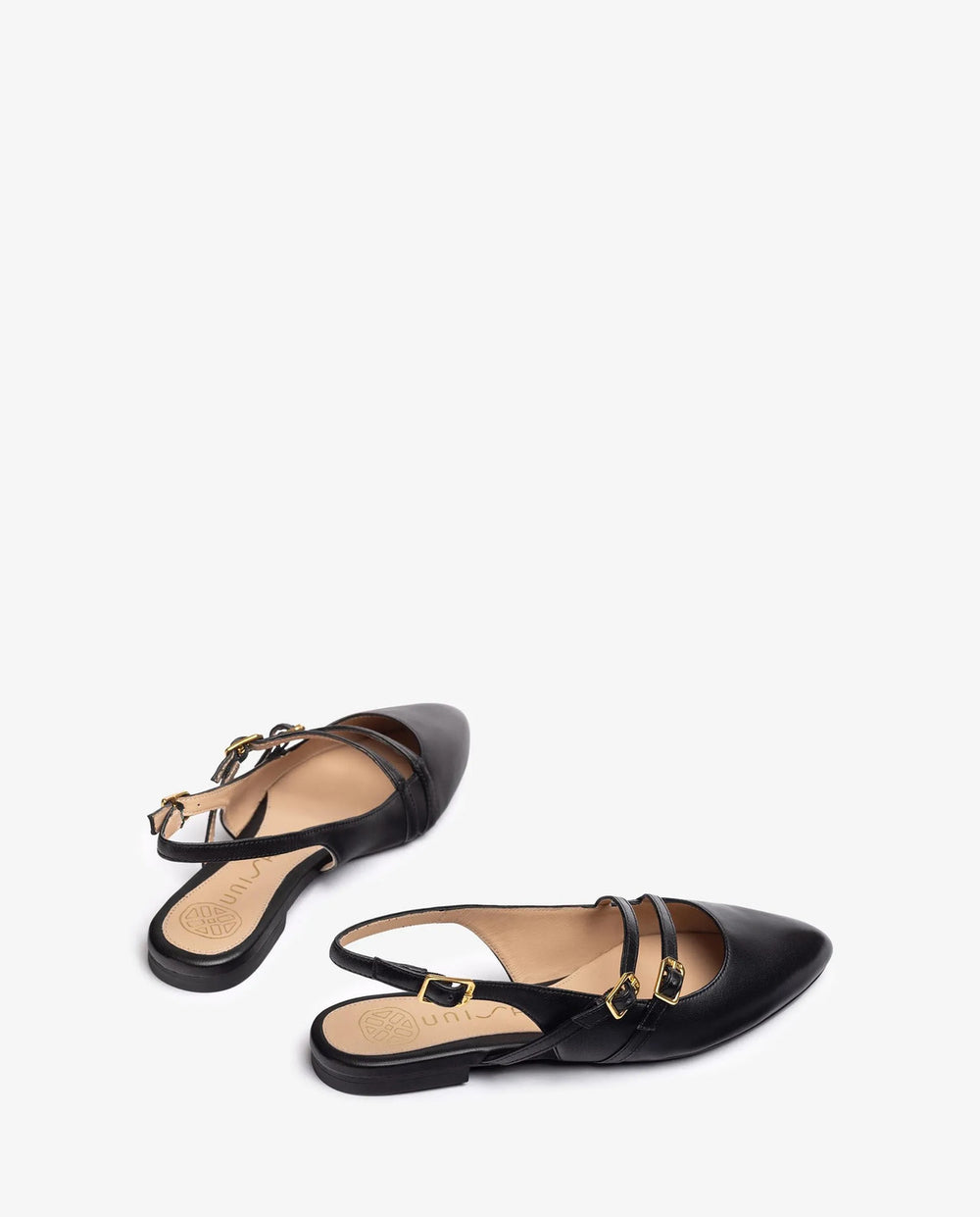 Unisa ALSIP platte slingbacks met gespen -Buitenmateriaal: Leer <br />Binnenmateriaal: Leer<br />Zool: Antislip synthetis