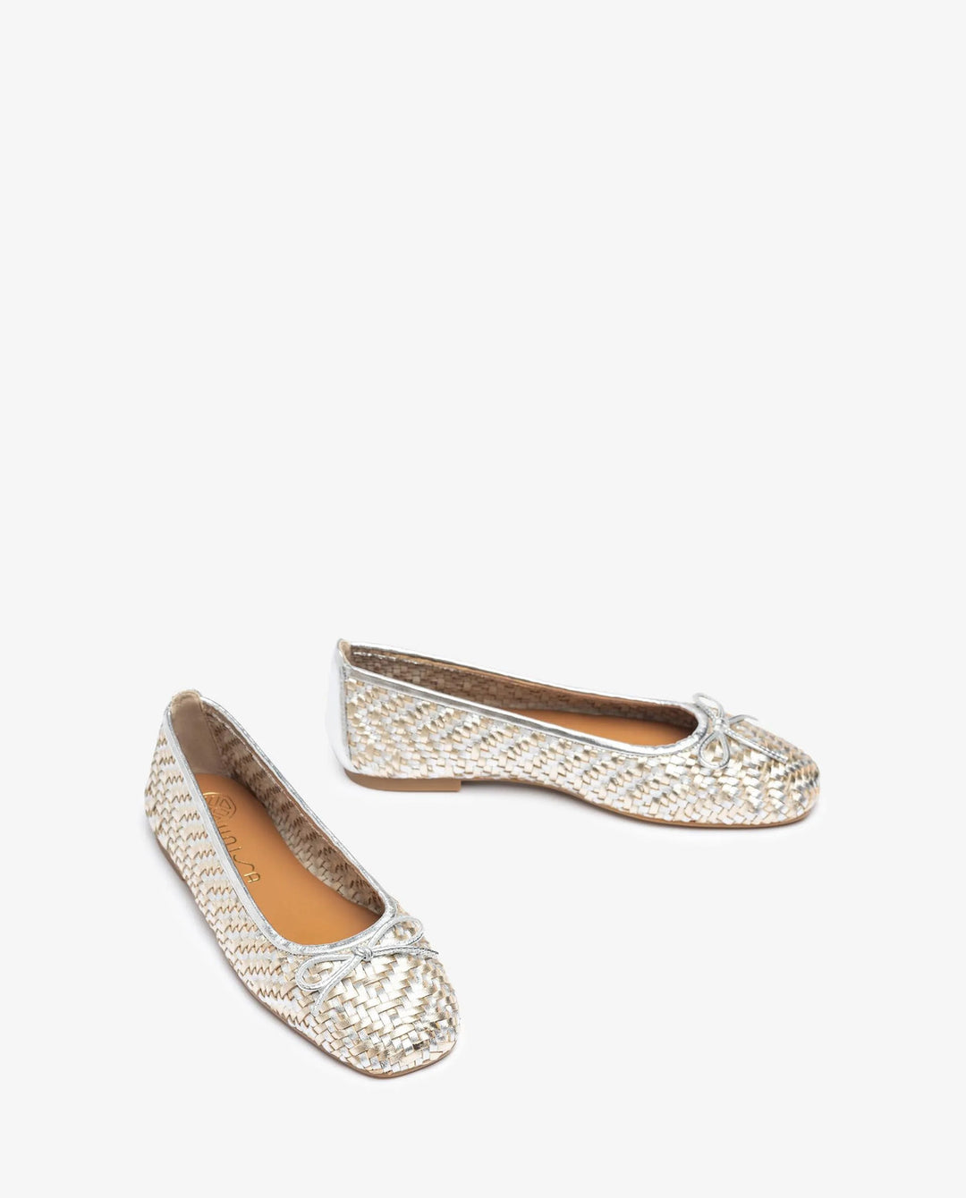 Unisa ballerina's van gevlochten leer-DAMES SCHOENEN-Zilver