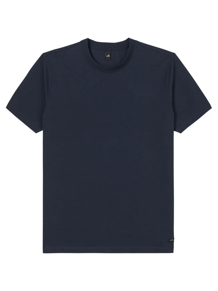 Wahts Berkley Jersey Stretch T-shirt – Blauw-95% katoen, 5% elastaan-HEREN POLO'S & T-SHIRTS-Blauw