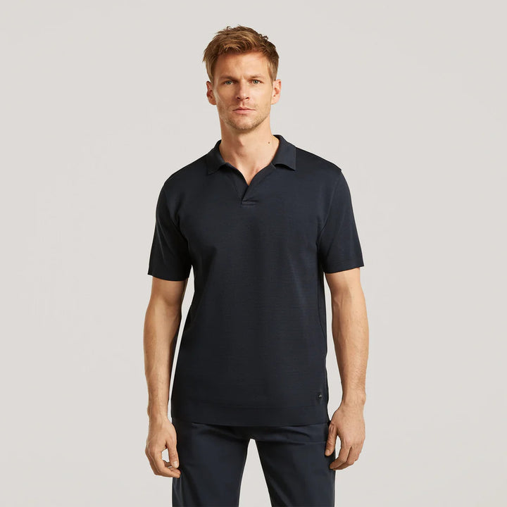 Wahts Daley Luxury Pique Polo – Blauw-100% katoen-HEREN POLO'S & T-SHIRTS-Blauw