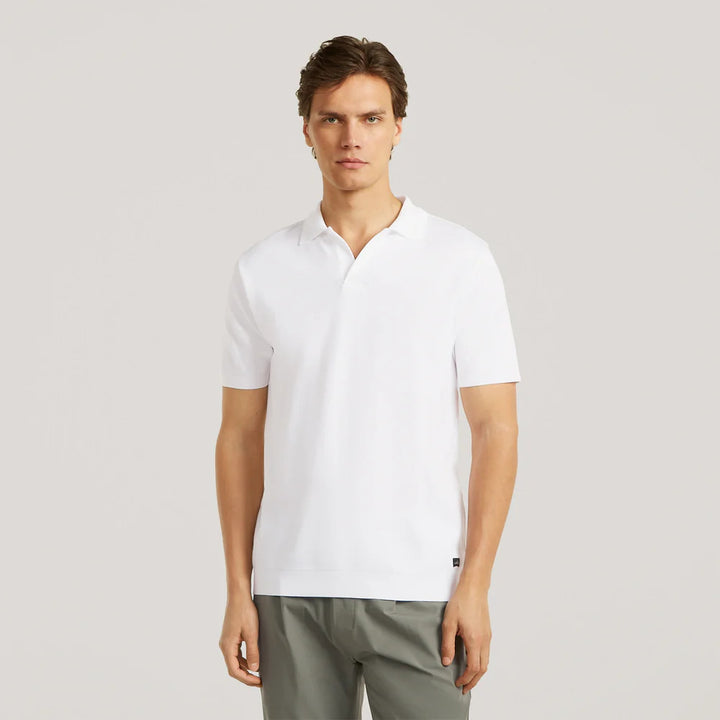 Wahts Daley Luxury Pique Polo – Wit-100% katoen-HEREN POLO'S & T-SHIRTS-Wit