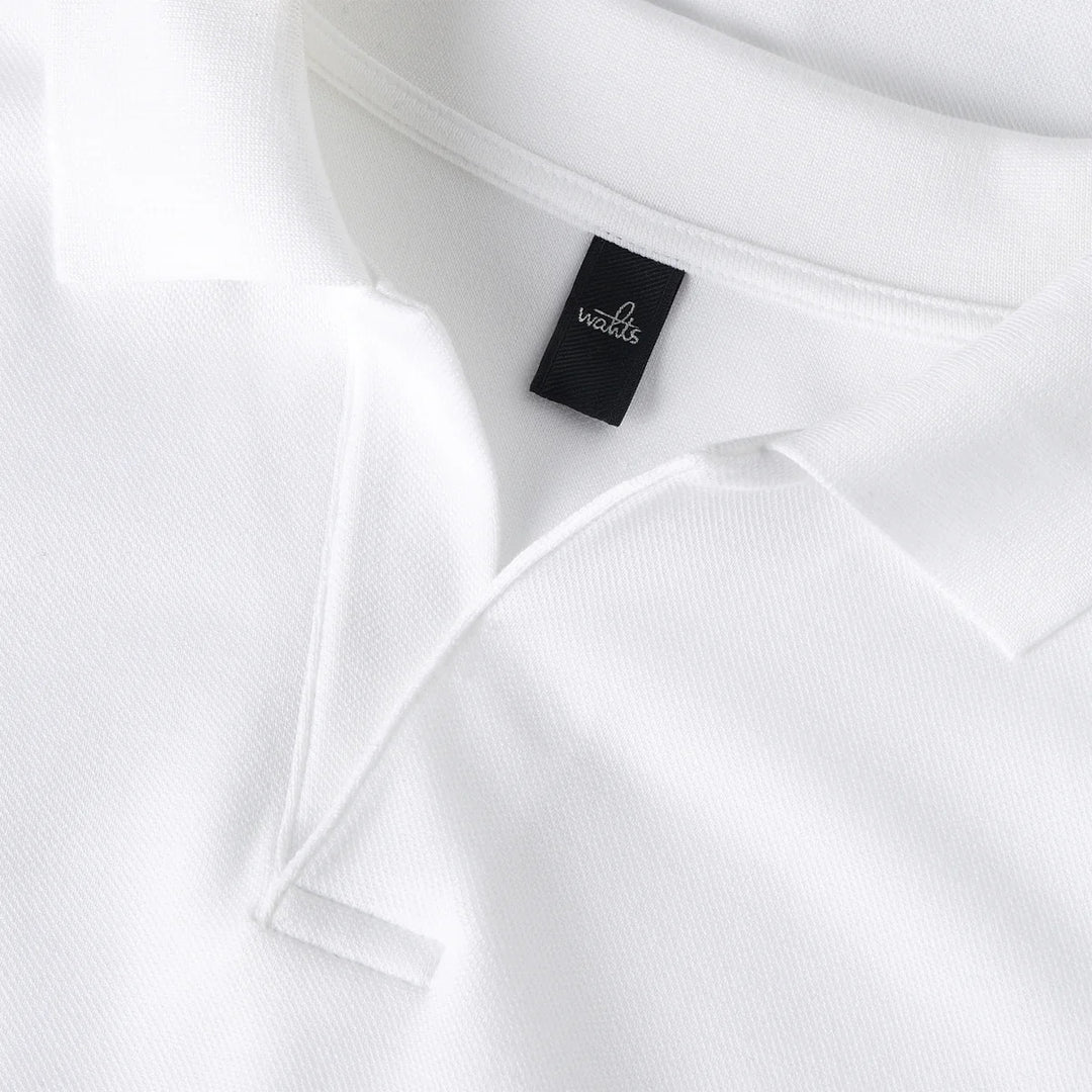 Wahts Daley Luxury Pique Polo – Wit-100% katoen-HEREN POLO'S & T-SHIRTS-Wit