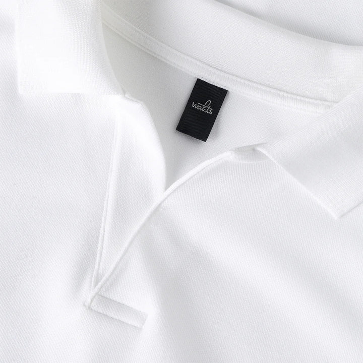 Wahts Daley Luxury Pique Polo – Wit-100% katoen-HEREN POLO'S & T-SHIRTS-Wit