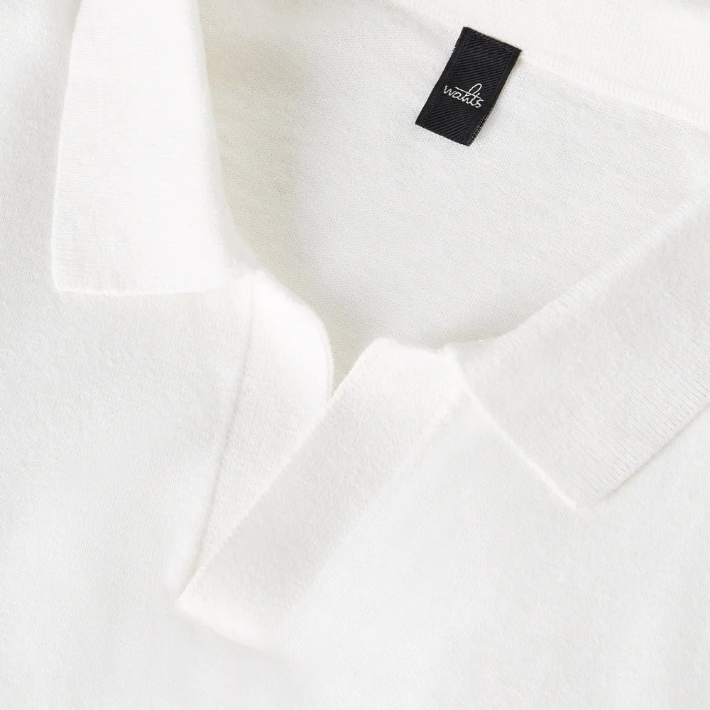 Wahts Flynth Polo Riva Kraag – Off White-44% katoen, 36% linnen, 20% polyester-HEREN POLO'S & T-SHIRTS-Room