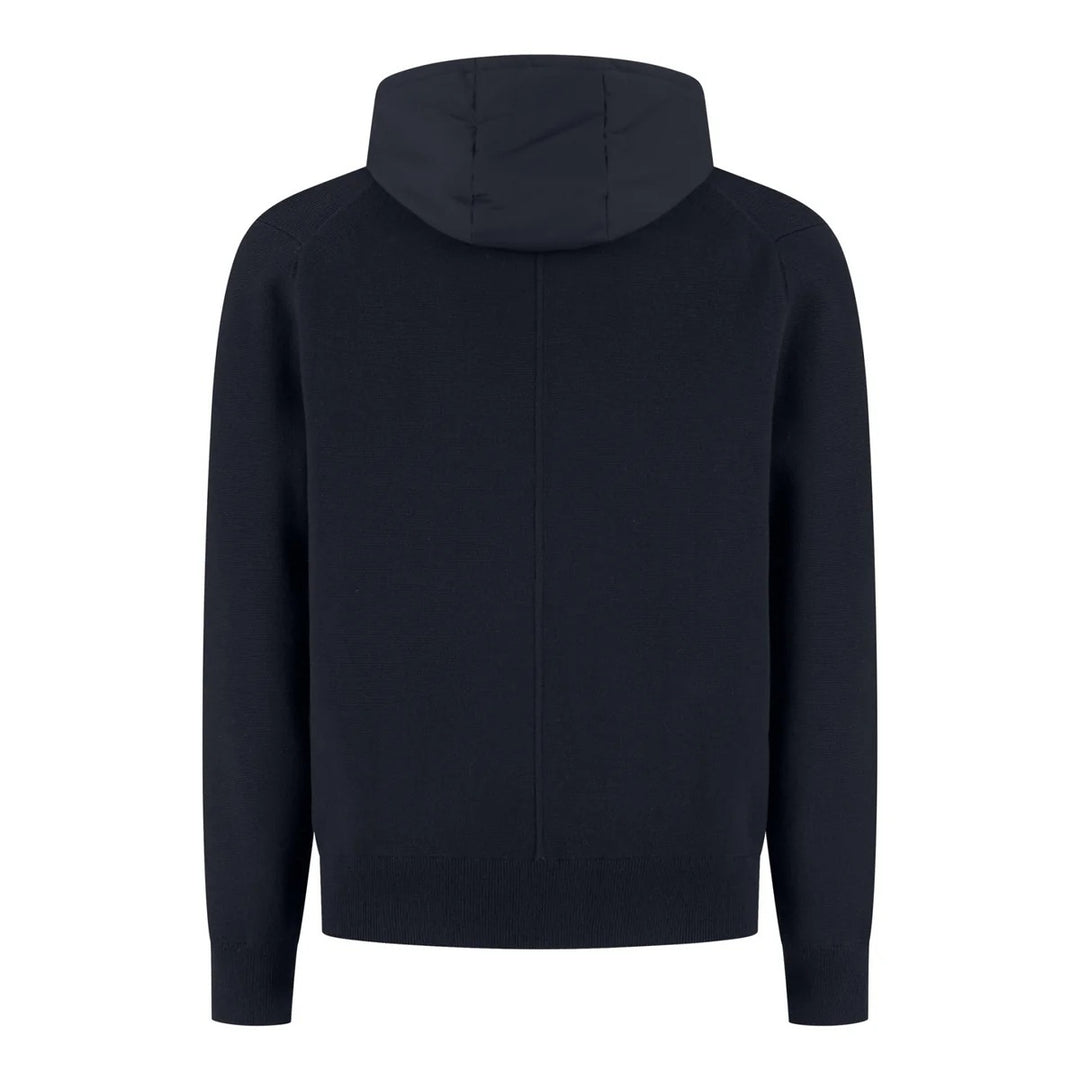 WAHTS Francis Vest – Blauw-70% katoen, 30% merino<br />Capuchon: 83% polyamide, 17% elastaan-HEREN TRUIEN & VESTEN-Blauw