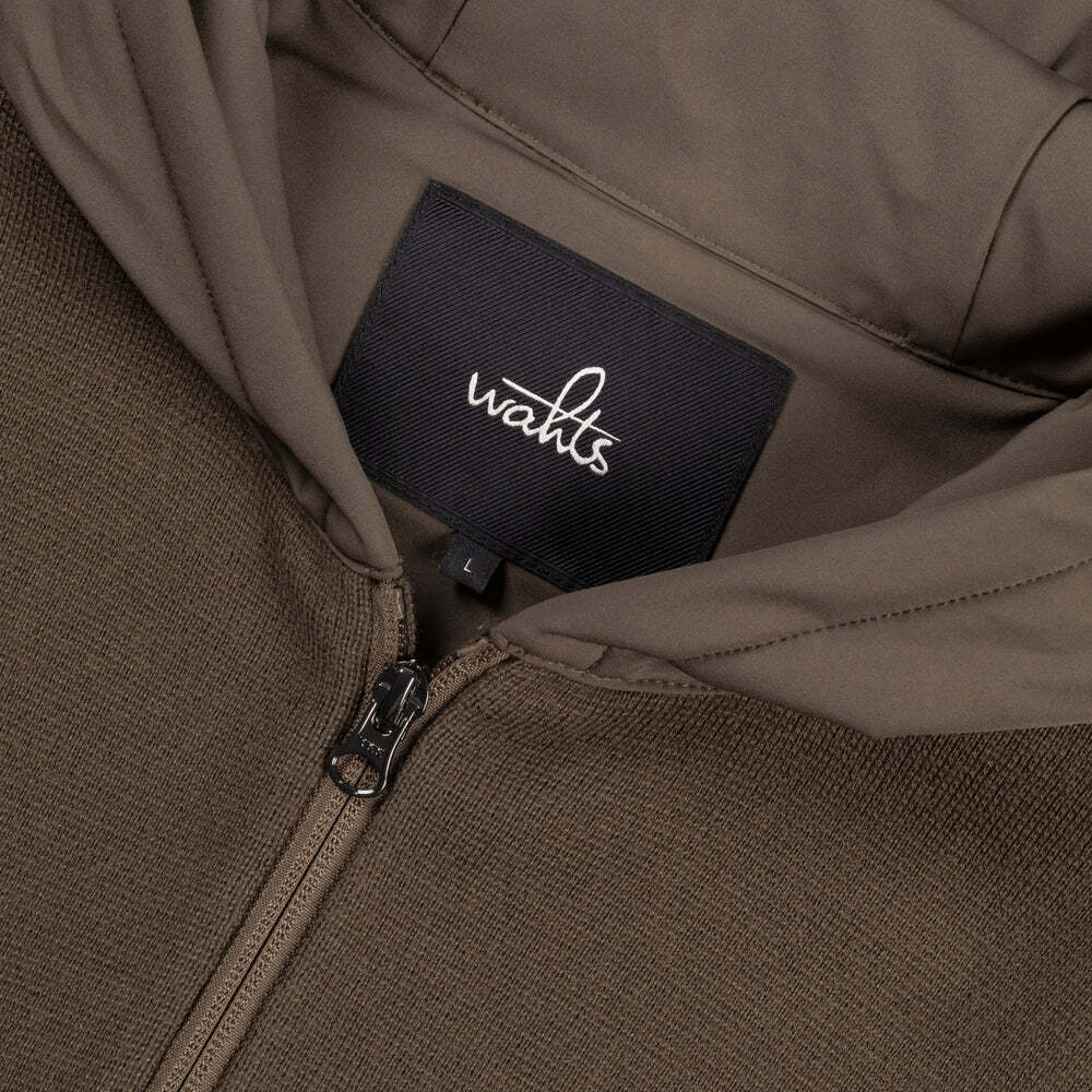WAHTS Francis Vest – Groen-70% katoen, 30% merino<br />Capuchon: 83% polyamide, 17% elastaan-HEREN TRUIEN & VESTEN-Groen