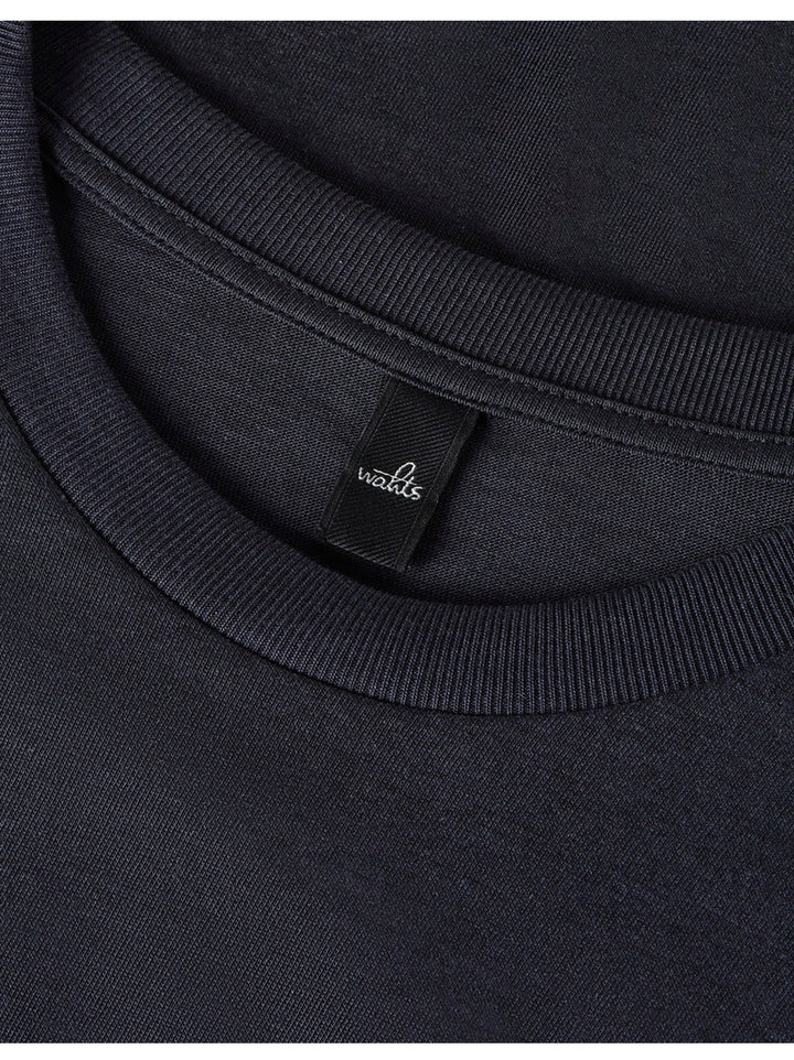 Wahts Miles Luxury Jersey T-shirt – Blauw-100% katoen,-HEREN POLO'S & T-SHIRTS-Blauw