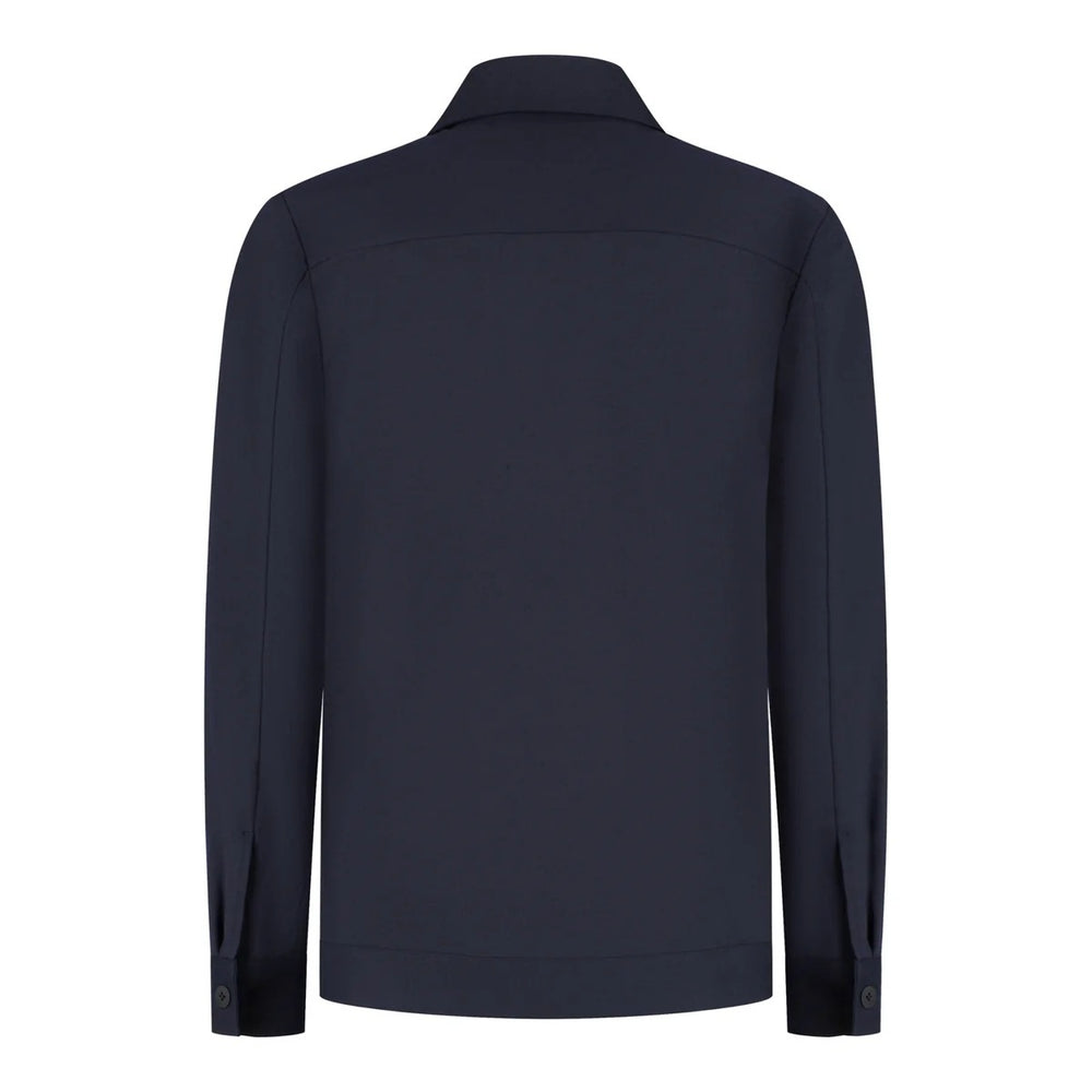 WAHTS Stewards Overshirt – Donkerblauw-53% polyester, 24% wol, 19% viscose, 4% elastaan-HEREN SHIRTS-Blauw