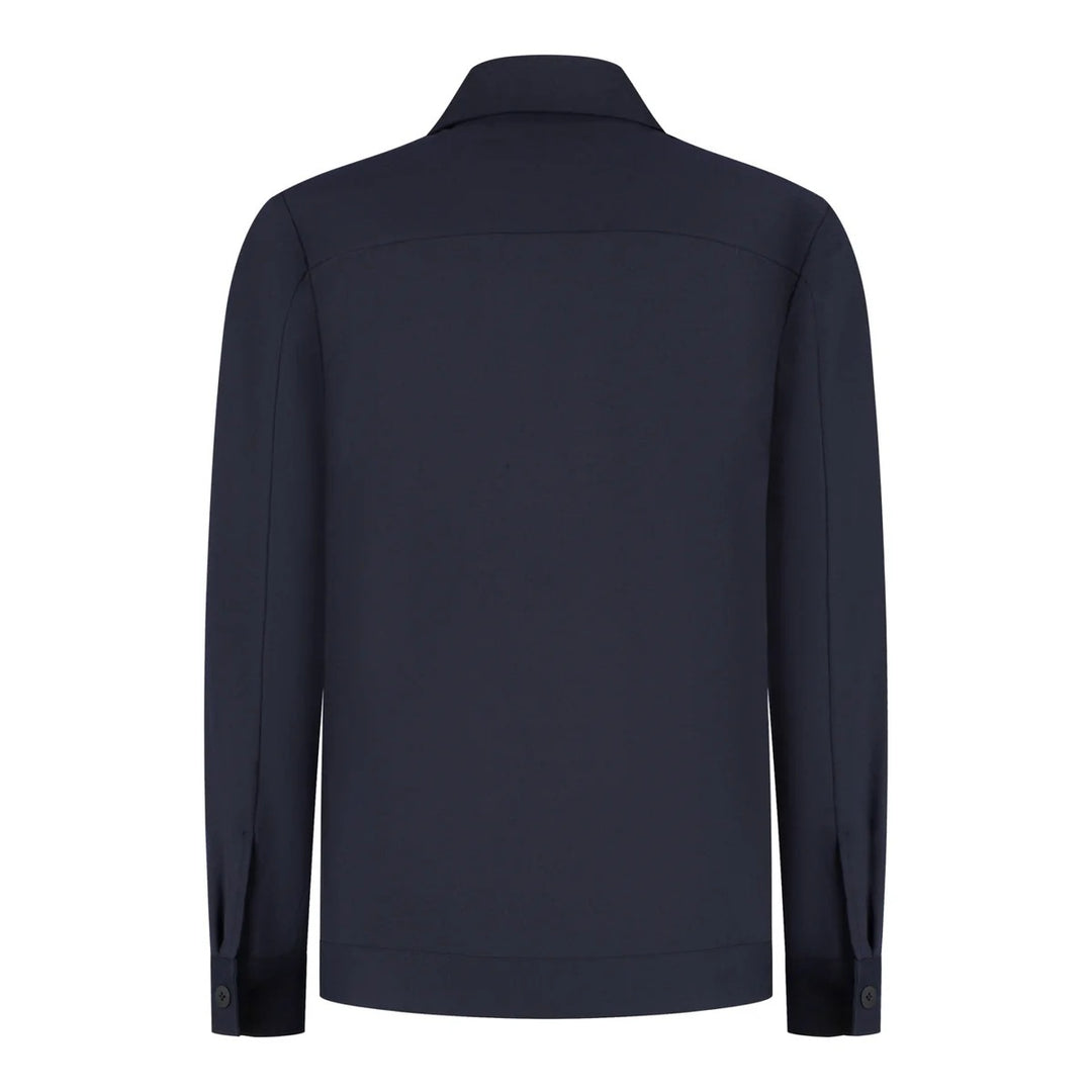 WAHTS Stewards Overshirt – Donkerblauw-53% polyester, 24% wol, 19% viscose, 4% elastaan-HEREN SHIRTS-Blauw