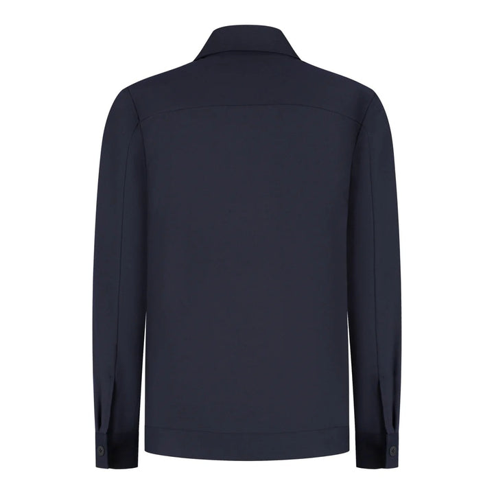 WAHTS Stewards Overshirt – Donkerblauw-53% polyester, 24% wol, 19% viscose, 4% elastaan-HEREN SHIRTS-Blauw