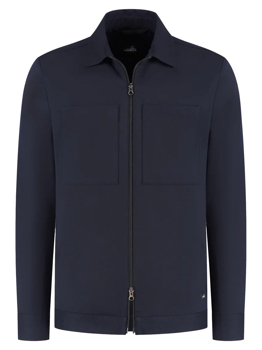 WAHTS Stewards Overshirt – Donkerblauw-53% polyester, 24% wol, 19% viscose, 4% elastaan-HEREN SHIRTS-Blauw