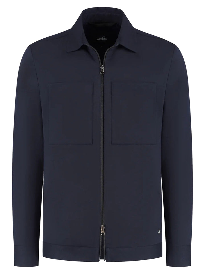 WAHTS Stewards Overshirt – Donkerblauw-53% polyester, 24% wol, 19% viscose, 4% elastaan-HEREN SHIRTS-Blauw