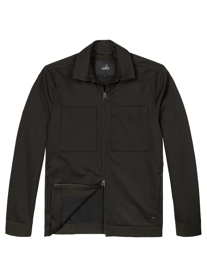 WAHTS Stewards Overshirt – Donkerbruin-53% polyester, 24% wol, 19% viscose, 4% elastaan-HEREN SHIRTS-Bruin